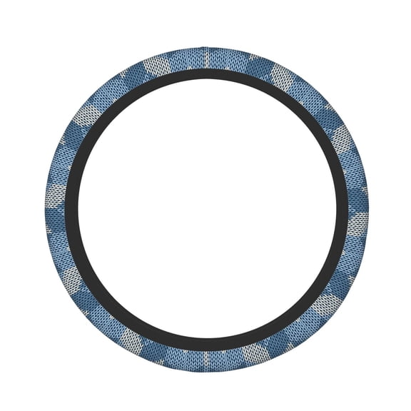 Naloa Cozy Knitted Blue Chevron Elastic Steering Wheel Cover, Auto Steering Wheel Cover  15 Inch, Fit Suvs,Vans Cars,Trucks