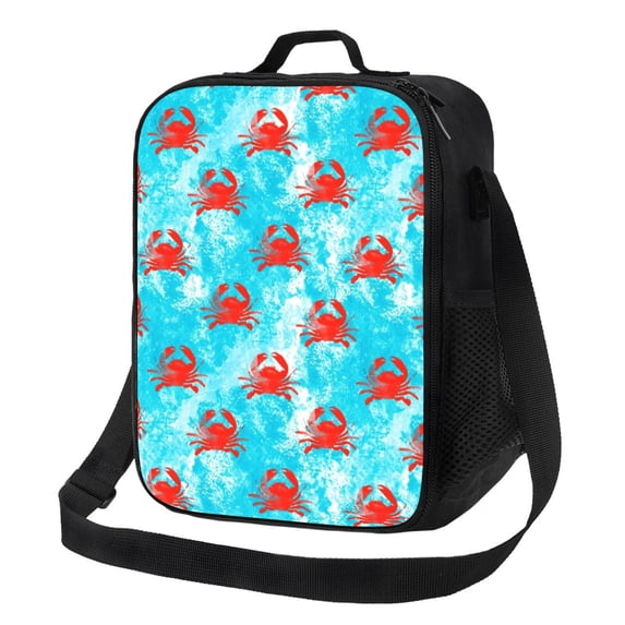Naloa Crab Swims In The Ocean Lunch box Lunch bag for men women Large capacity Lunchbox Insulated Lunch bag Lunch box cooler