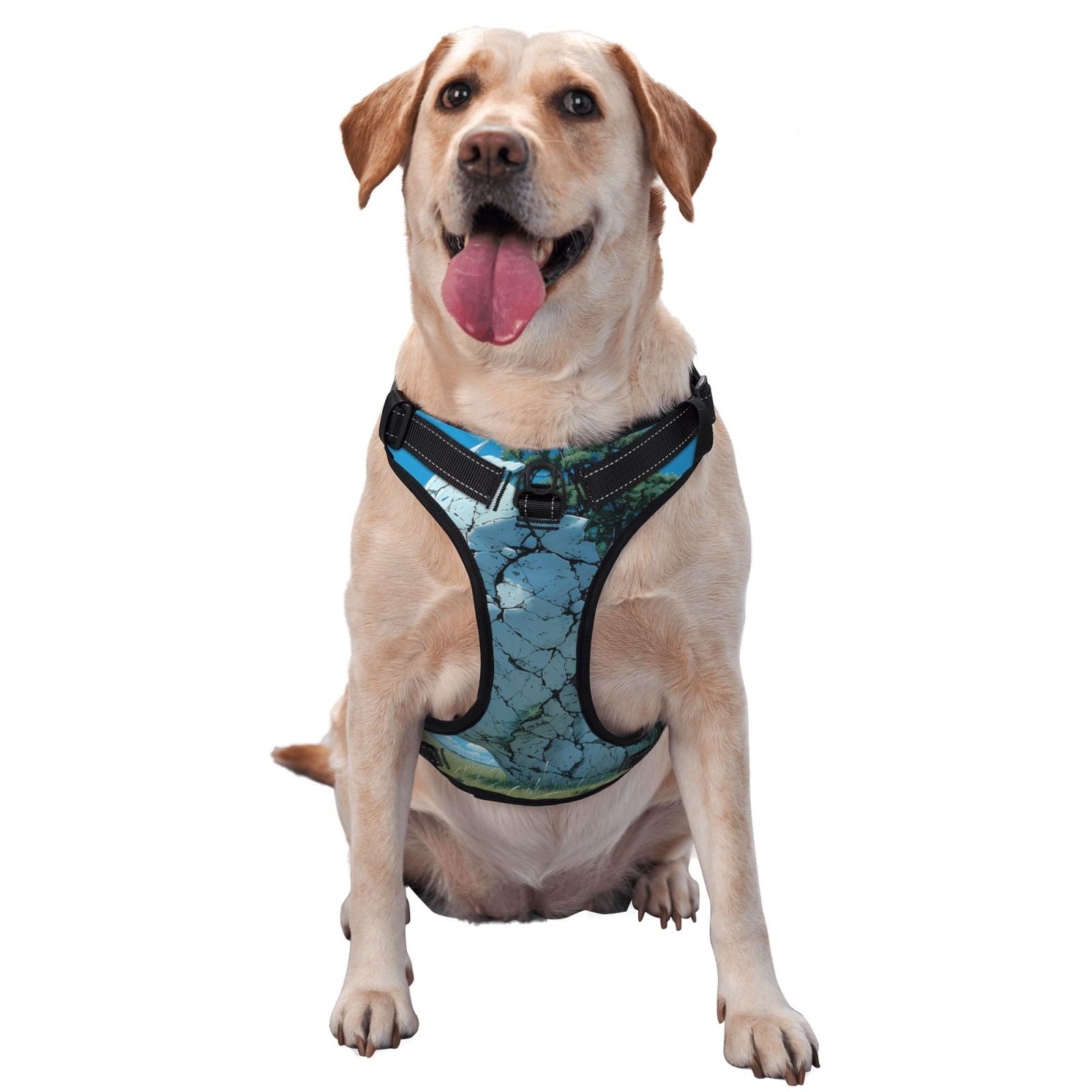 Naloa Cracked Earth Head Tree Dog Harness, Pet Harness Vest with Traction Rope, Dog Vest for Outdoor, Walking - {sizeName}-X-Large