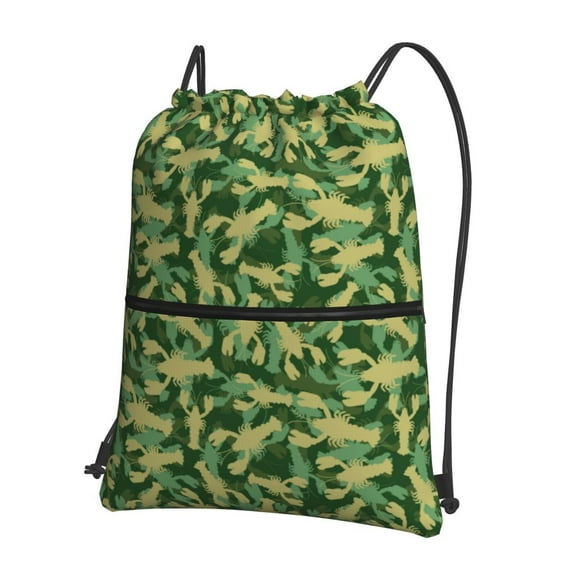 Naloa Crayfish Army Drawstring Backpack String Bag Cinch Water Resistant for Gym Shopping Sport Yoga
