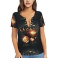 thumbnail image 1 of Naloa Creative Poker Print T-Shirts Short Sleeve V Neck Tees for Women Fashion Tops Trendy Lightweight Soft Casual Summer Outfits Clothes, 1 of 5