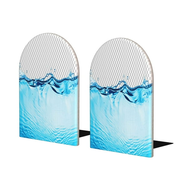 Naloa Crystal Clear Water Splash 2 Pcs Bookend Large Capacity Office Book Ends for Home Office Library School Study Decoration