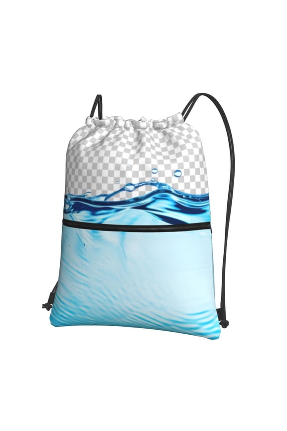 Crystal Clear Water Splash Drawstring Backpack String Bag Cinch Water Resistant for Gym Shopping Sport Yoga