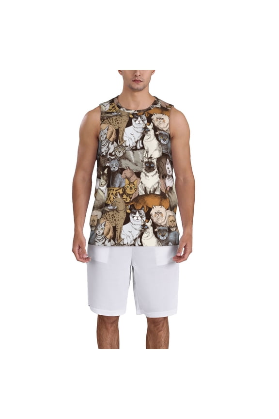 Cut Cats Basketball Jersey Reversible Men's Mesh Athletic Sports Shirts Training Practice S-4XLMedium