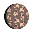 thumbnail image 1 of Naloa Cut Pug PVC Leather Spare Tire Wheel Cover Spare Tire Cover, for Car Truck SUV Camper Trailer Universal Fit(14-17in)-15 inch, 1 of 6