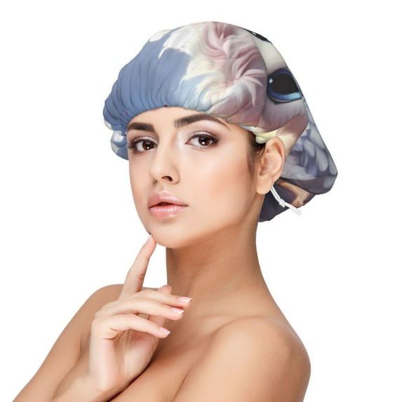 Naloa Cute Animal Couple Adjustable Hair Bonnet for Sleeping, Hair Wrap Sleep Cap Turban for Women Men, Curly Straight Hair Long Large Braid Unisex