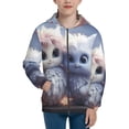 thumbnail image 1 of Naloa Cute Animal Couple Teenage Zipper Hoodie, Long Sleeve Zip Up Hoodies Casual Jackets Tops for 7-12 Years-Medium, 1 of 6