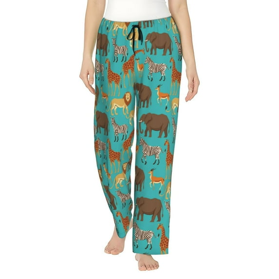 Naloa Cute Animals Print Women’s Ultra-Soft Comfy Pajama Lounge Pants with Pockets & Drawstring