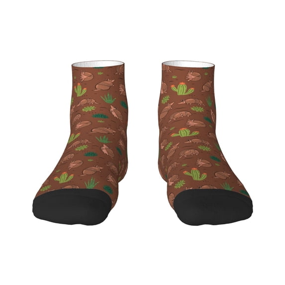 Naloa Cute Armadillos Ankle Socks for Women Non Slip Socks No Show Socks Classic Low Cut Casual Socks Casual Socks