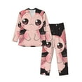 thumbnail image 1 of Naloa Cute Axolotl Sakura Blossoms B Men’s Pajamas Set - Long Sleeve Button Down Sleep Shirt and Pajama Bottoms Sleepwear Set-Large, 1 of 7