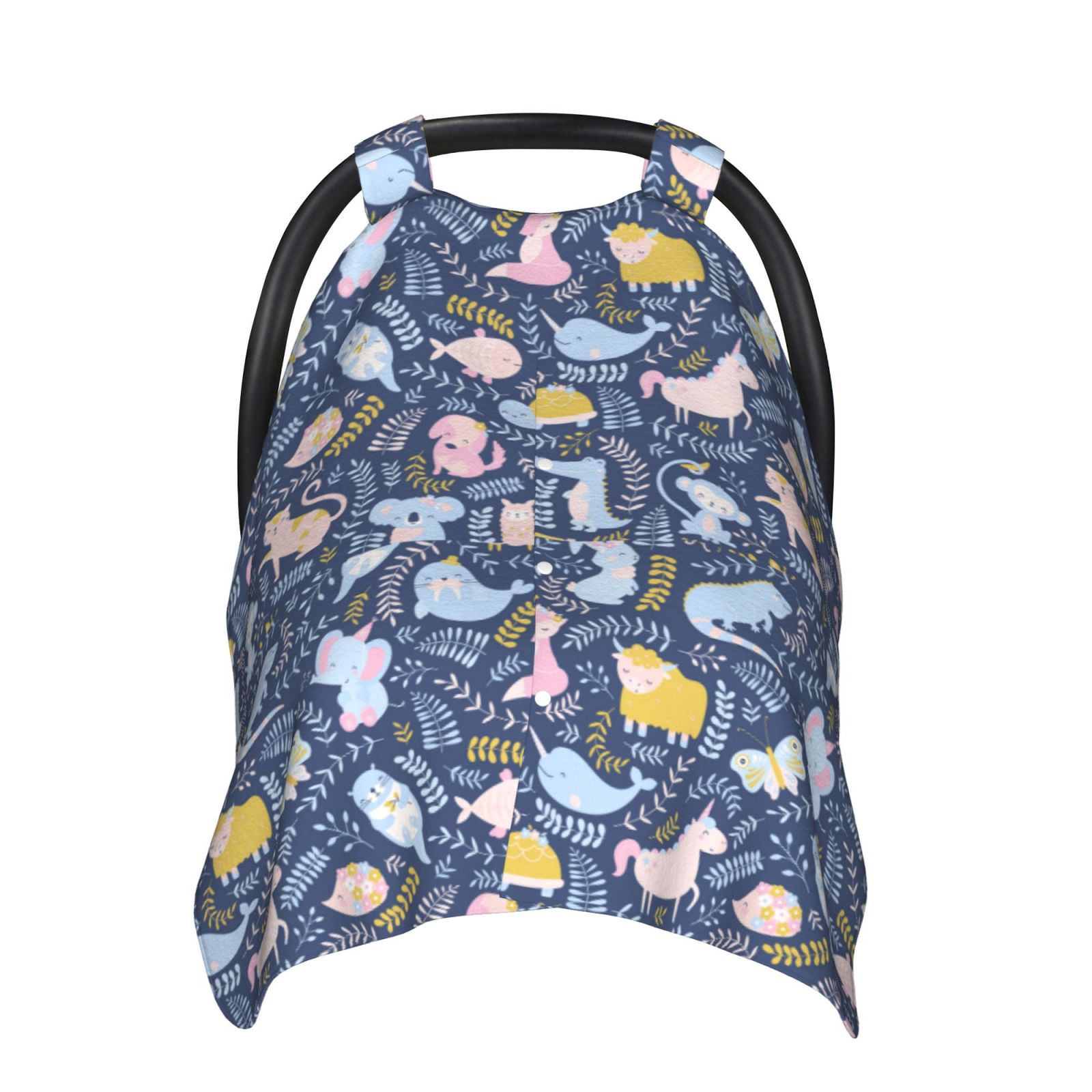 Naloa Cute Baby Animals Baby Car Seat Cover, Breathable Baby Carrier Cover, Multiuse Baby Carrier Cover & Nursing Breastfeeding Cover