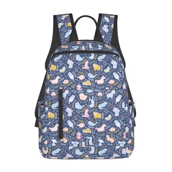 Naloa Cute Baby Animals Print Lightweight DayBackpack Suitable for school, work, shopping, travel, etc.