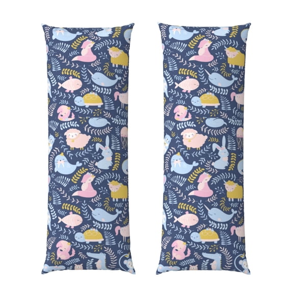 Naloa Cute Baby Animals Super Soft 20x60 Body Pillow Case,Long Side Hidden Zipper(PILLOWS ARE NOT INCLUDED)