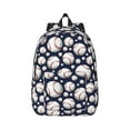 thumbnail image 1 of Naloa Cute Basebal Canvas Backpack for Men Women Rucksack Casual Travel Daypack College Tote Satchel Bookbag for Teens-Small, 1 of 7