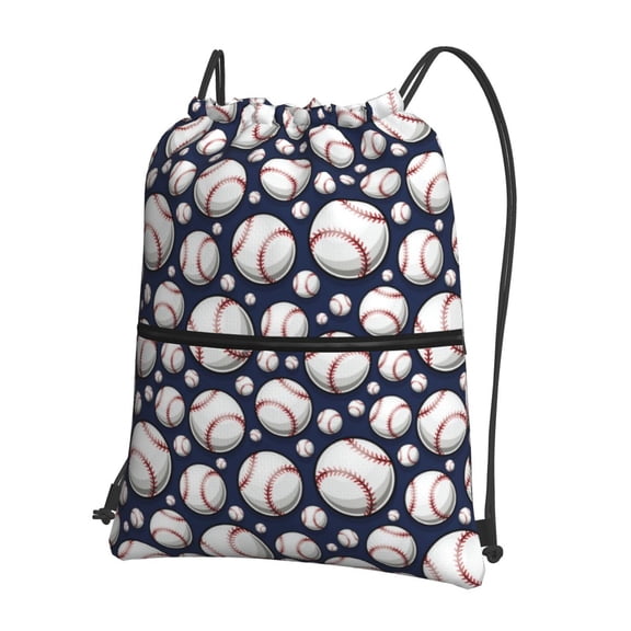 Naloa Cute Basebal Drawstring Backpack String Bag Cinch Water Resistant for Gym Shopping Sport Yoga