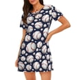 thumbnail image 1 of Naloa Cute Basebal Print Women Nightgowns,Womens Loungewear,Short Sleeve Sleepwear,Comfy Ladies Nightdress, 1 of 6