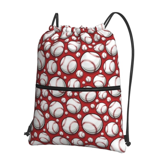 Naloa Cute Baseball Drawstring Backpack String Bag Cinch Water Resistant for Gym Shopping Sport Yoga