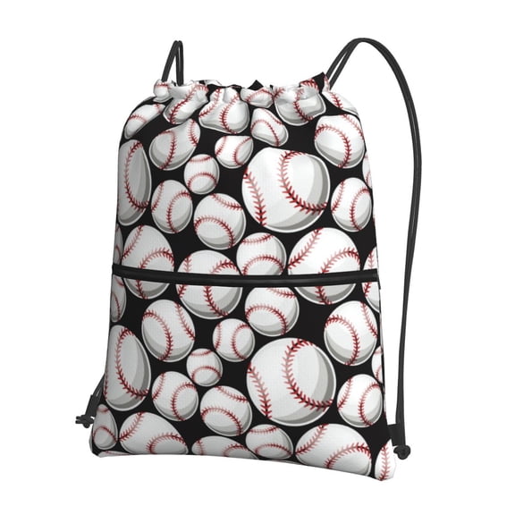 Naloa Cute Baseball Drawstring Backpack String Bag Cinch Water Resistant for Gym Shopping Sport Yoga