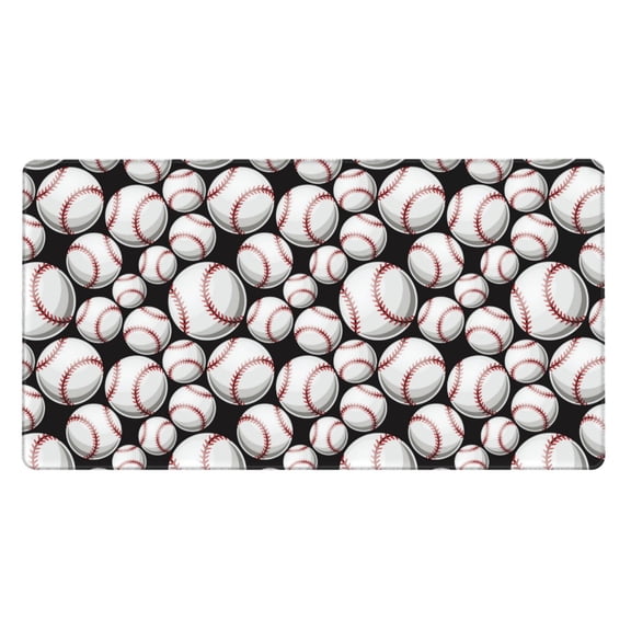 Naloa Cute Baseball Gaming Mouse Pad Large Mouse Mat Long Extended Desk Pad Non-Slip Rubber Mice Pads Stitched Edges Thin Pad (16x29.5 Inch)