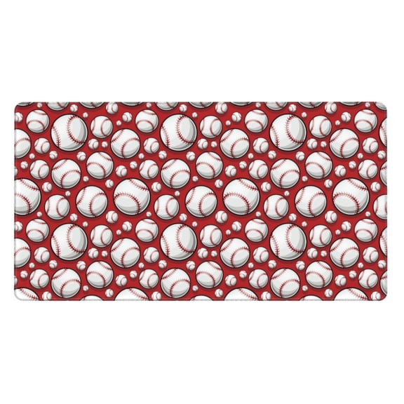 Naloa Cute Baseball Gaming Mouse Pad Large Mouse Mat Long Extended Desk Pad Non-Slip Rubber Mice Pads Stitched Edges Thin Pad (16x29.5 Inch)
