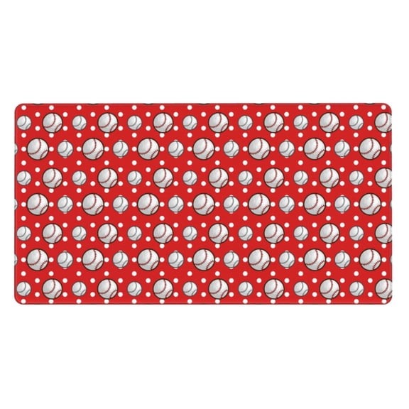 Naloa Cute Baseball Gaming Mouse Pad Large Mouse Mat Long Extended Desk Pad Non-Slip Rubber Mice Pads Stitched Edges Thin Pad (16x29.5 Inch)