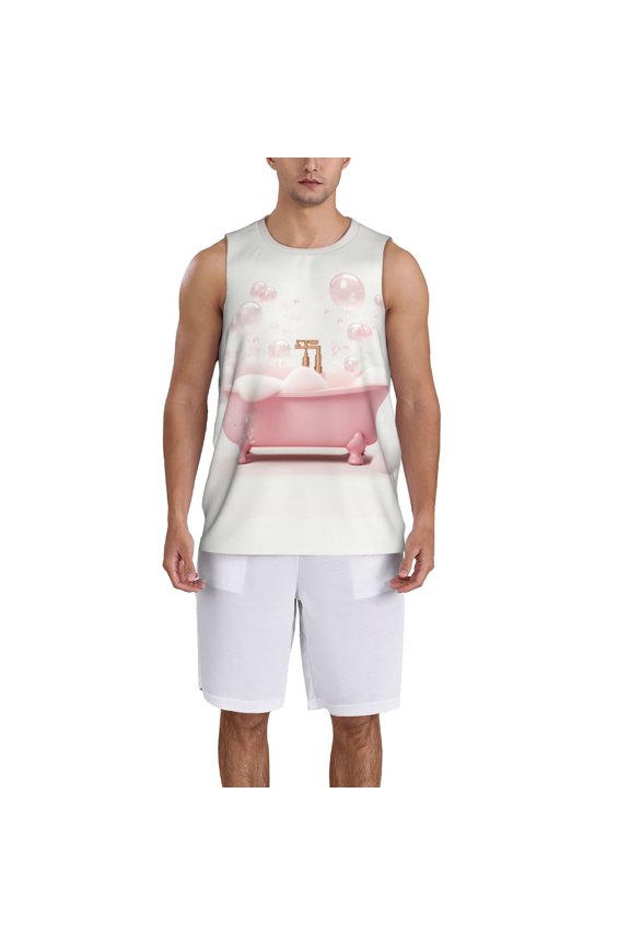 Cute Bathtub Basketball Jersey Reversible Men's Mesh Athletic Sports Shirts Training Practice S-4XLLarge