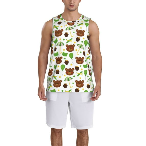 Naloa Cute Bear Basketball Jersey Reversible Men's Mesh Athletic Sports Shirts Training Practice S-4XLXX-Large