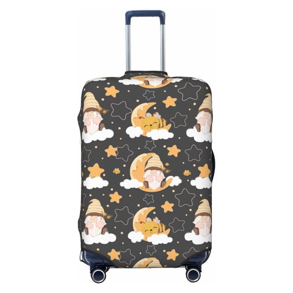 Naloa Cute Bee Gnome Elastic Suitcase Protector, Travel Suitcase Protector Cover Fits 18-32in Suitcase - X-Large