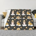thumbnail image 1 of Naloa Cute Bee Gnome Flannel Blankets - Thick and Warm Blanket for Winter, Soft Fuzzy Plush King Blanket for All Seasons50"x40", 1 of 6