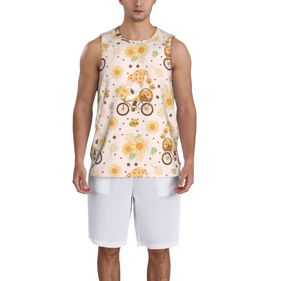 Naloa Cute Bee Gnome1 Basketball Jersey Reversible Men's Mesh Athletic Sports Shirts Training Practice S-4XLMedium