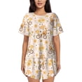 thumbnail image 1 of Naloa Cute Bee Gnome1 Women's Short-Sleeved Pajama Set, Loungewear, Summer pajamas, Breathable Cozy - XX-Large, 1 of 9