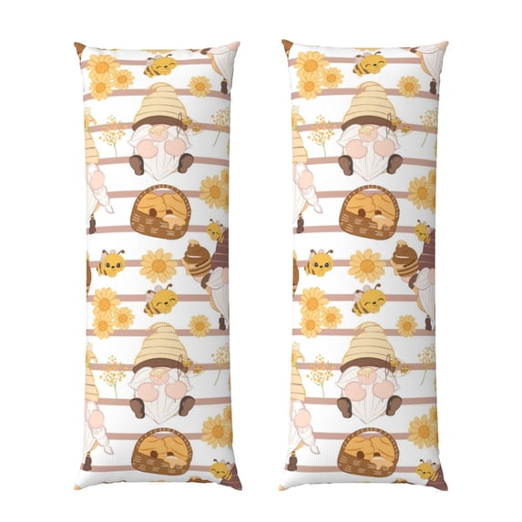 Naloa Cute Bee Gnome2 Super Soft 20x60 Body Pillow Case,Long Side Hidden Zipper(PILLOWS ARE NOT INCLUDED)