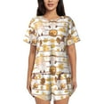 thumbnail image 1 of Naloa Cute Bee Gnome2 Women's Short-Sleeved Pajama Set, Loungewear, Summer pajamas, Breathable Cozy - X-Large, 1 of 9