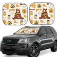 thumbnail image 1 of Naloa Cute Bee Honey Jar Hive Bear 2 Piece Foldable Car Sun Shades, Car Windshield Sunshade, Front Window Sunshade for Car, Truck, SUV - Medium, 1 of 7