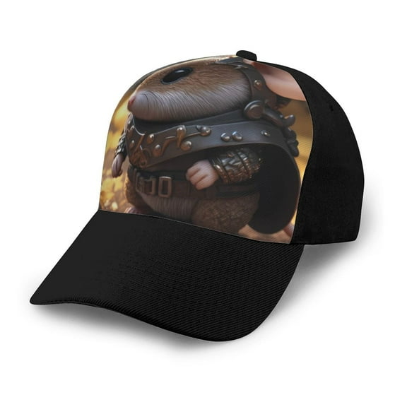 Naloa Cute Big-Eared Mouse Adult adjustable Print Baseball Hat, Patchwork curved brim baseball capfor Men and Women, One Size