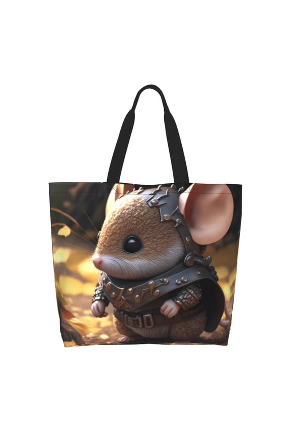 Cute Big-Eared Mouse Tote Bag for Women Large Capacity Shoulder Bag for College Work Travel Shopping