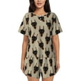 thumbnail image 1 of Naloa Cute Black Dog Women's Short-Sleeved Pajama Set, Loungewear, Summer pajamas, Breathable Cozy - 3X-Large, 1 of 9