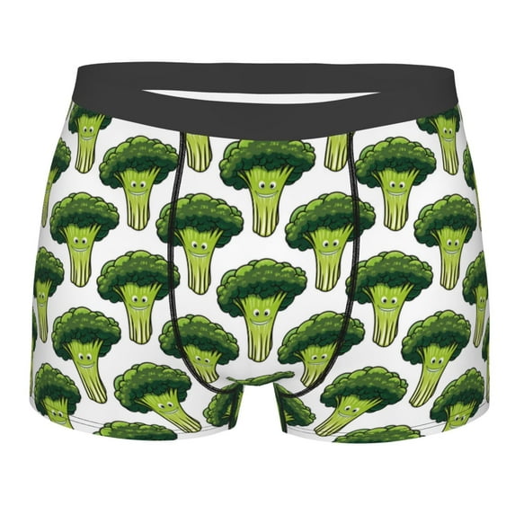 Naloa Cute Broccoli Print Mens Underwear - Boxers for Men, Classic Briefs for Men