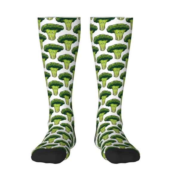 Naloa Cute Broccoli Thigh High Socks Extra Long Stretchy Sock Women Over Knee High Opaque Stocking Daily Wear