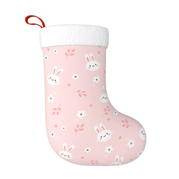 Naloa Cute Bunny Christmas Stockings Decorations, Xmas Ornaments, DIY Personalized Farmhouse Decor for Home Family Party Tree