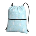 thumbnail image 1 of Naloa Cute Bunny Drawstring Backpack String Bag Cinch Water Resistant for Gym Shopping Sport Yoga, 1 of 6