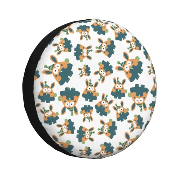 Naloa Cute Bunny PVC Leather Spare Tire Wheel Cover for Car Truck SUV Camper Trailer Universal Fit many size15 inch