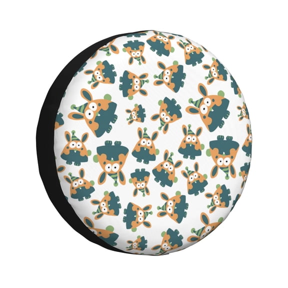 Naloa Cute Bunny PVC Leather Spare Tire Wheel Cover for Car Truck SUV Camper Trailer Universal Fit many size16 inch