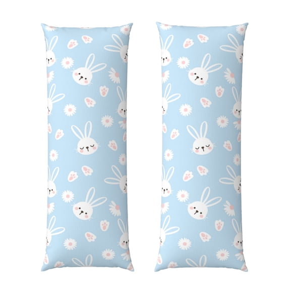 Naloa Cute Bunny Super Soft 20x60 Body Pillow Case,Long Side Hidden Zipper(PILLOWS ARE NOT INCLUDED)