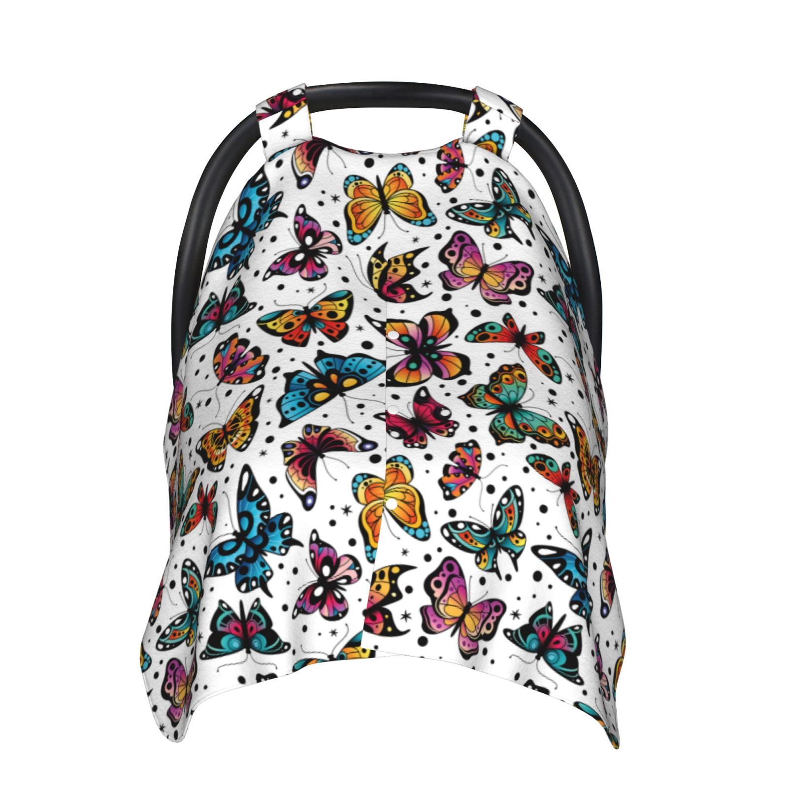 Naloa Cute Butterfly Baby Car Seat Cover, Breathable Baby Carrier Cover, Multiuse Baby Carrier Cover & Nursing Breastfeeding Cover