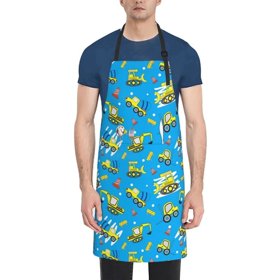 Naloa Cute Car Cartoon Apron Kitchen Aprons with Pockets for Women Men Chef