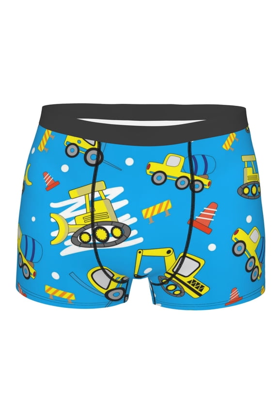 Cute Car Cartoon Print Mens Underwear - Boxers for Men, Classic Briefs for Men