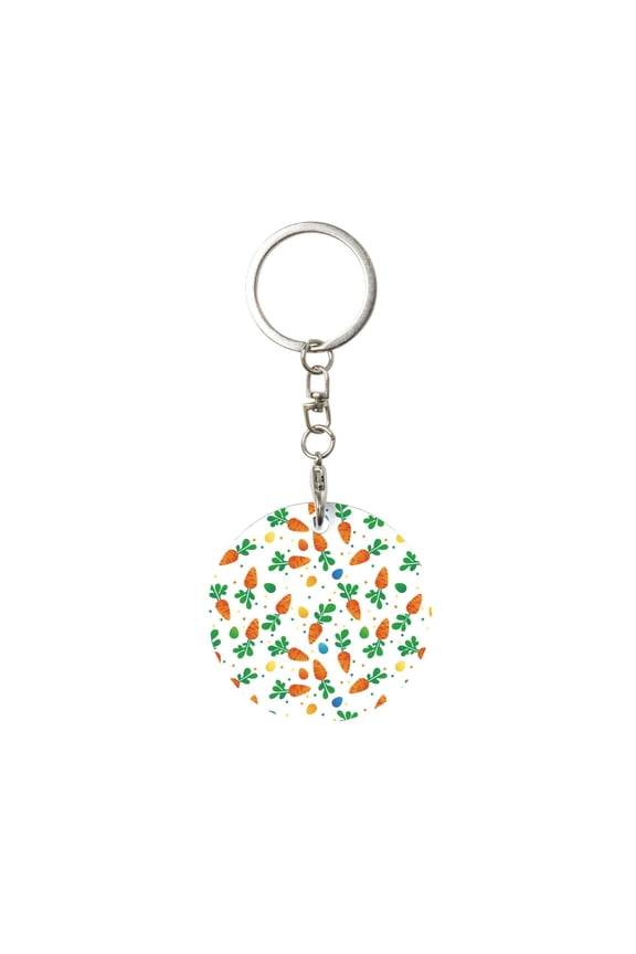 Naloa Cute Carrot Print Round Keychain Keychain Key Ring, Key Tag, Key Chain Bulk for Gift Accessories (Round)