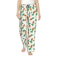 thumbnail image 1 of Naloa Cute Carrot Print Women’s Ultra-Soft Comfy Pajama Lounge Pants with Pockets & Drawstring, 1 of 8