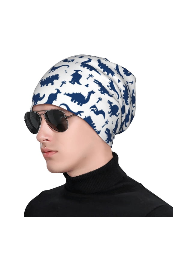 Cute Cartoon Dinosaur Soft Beanie Hat, Knit Beanie Daily Beanie in Fine Knit for Women Men Winter Travel, Outdoor